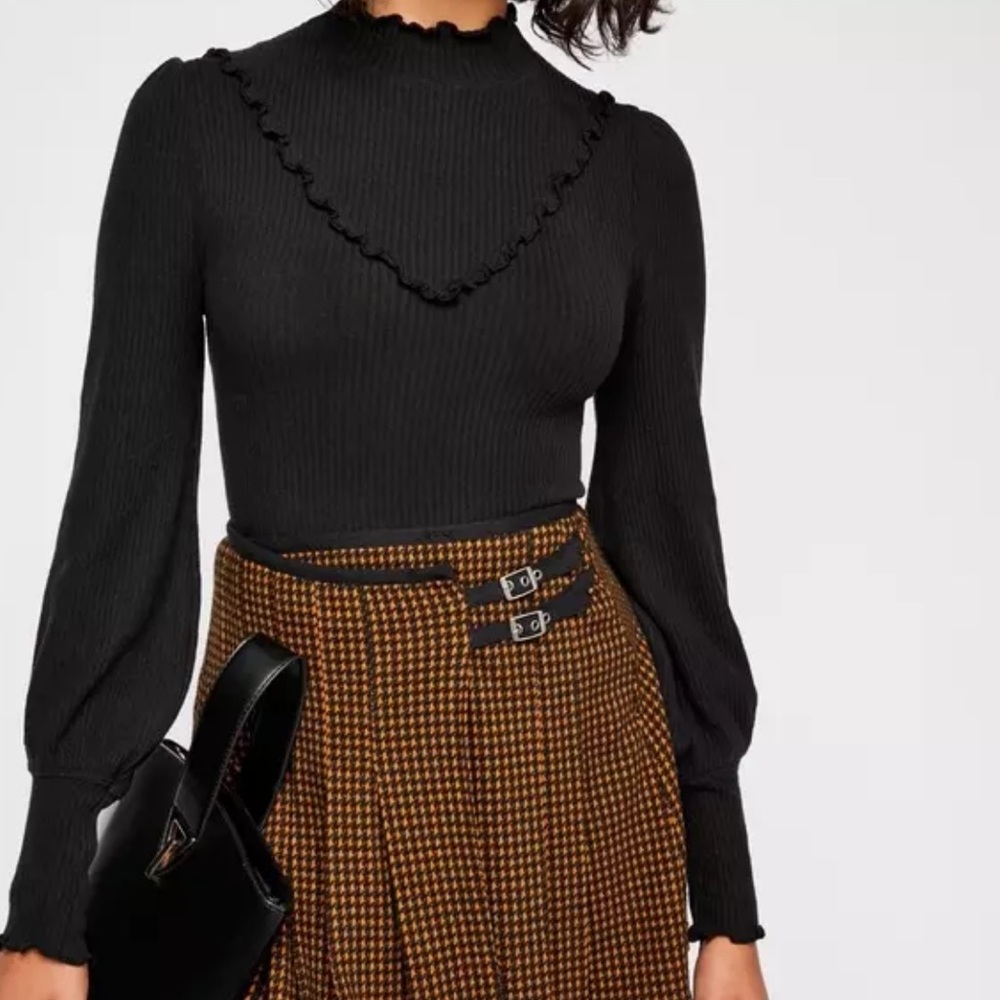 Free People Love Struck Ruffle Turtleneck